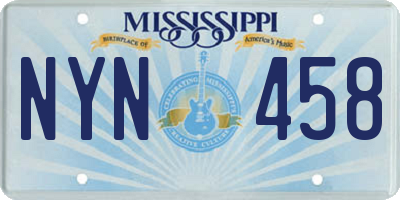 MS license plate NYN458