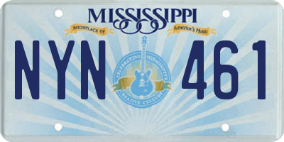 MS license plate NYN461
