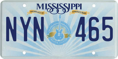 MS license plate NYN465