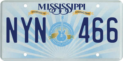MS license plate NYN466