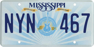 MS license plate NYN467