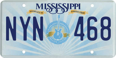 MS license plate NYN468