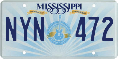 MS license plate NYN472