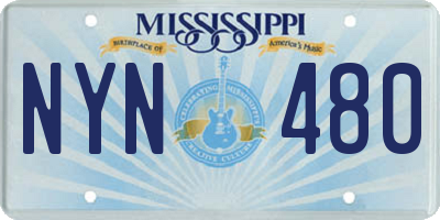 MS license plate NYN480