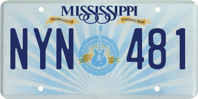 MS license plate NYN481