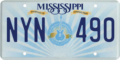 MS license plate NYN490