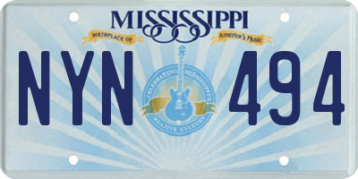 MS license plate NYN494