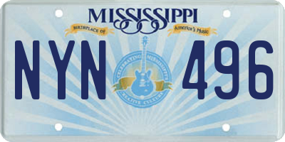 MS license plate NYN496