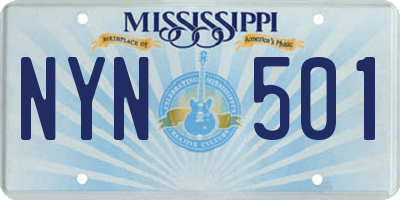 MS license plate NYN501