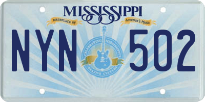 MS license plate NYN502