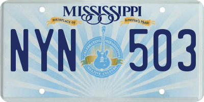 MS license plate NYN503