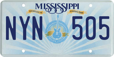MS license plate NYN505