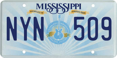 MS license plate NYN509