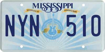 MS license plate NYN510