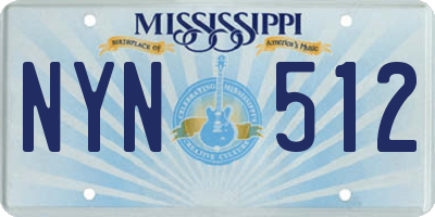 MS license plate NYN512