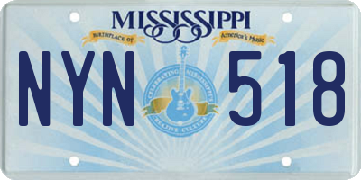 MS license plate NYN518