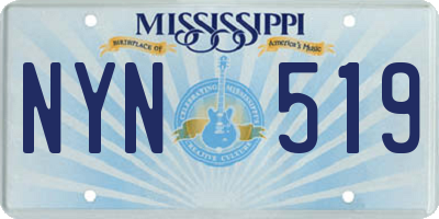 MS license plate NYN519