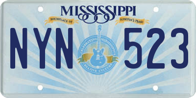 MS license plate NYN523