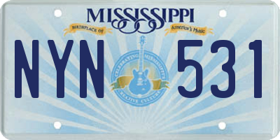 MS license plate NYN531