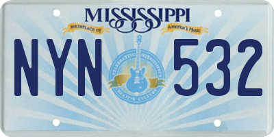 MS license plate NYN532