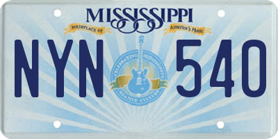 MS license plate NYN540