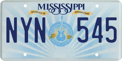 MS license plate NYN545