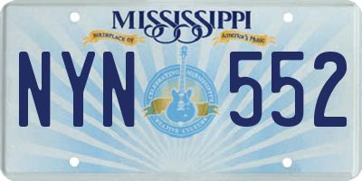 MS license plate NYN552