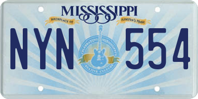 MS license plate NYN554