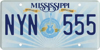 MS license plate NYN555
