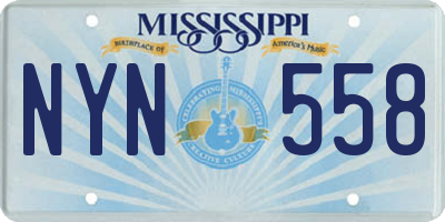 MS license plate NYN558