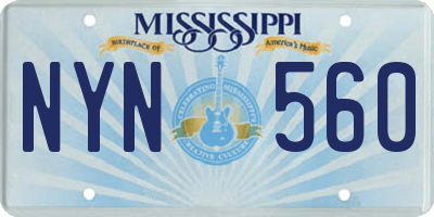 MS license plate NYN560