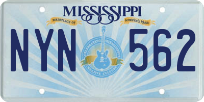 MS license plate NYN562