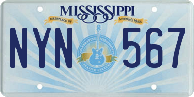 MS license plate NYN567