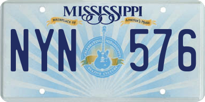 MS license plate NYN576