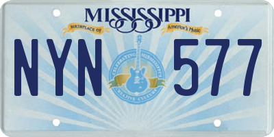 MS license plate NYN577