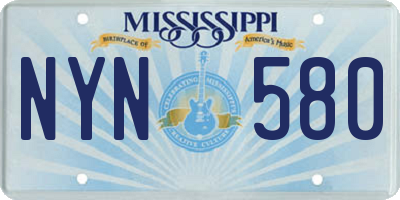 MS license plate NYN580