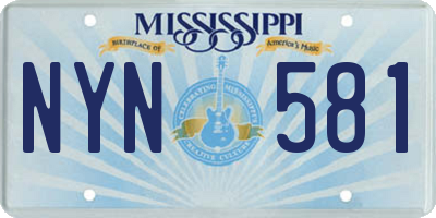 MS license plate NYN581