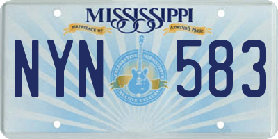 MS license plate NYN583