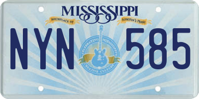 MS license plate NYN585