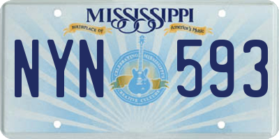 MS license plate NYN593