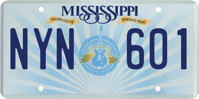 MS license plate NYN601