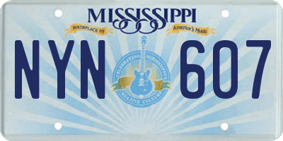 MS license plate NYN607