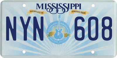 MS license plate NYN608