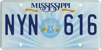 MS license plate NYN616
