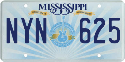 MS license plate NYN625