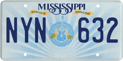 MS license plate NYN632