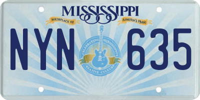 MS license plate NYN635