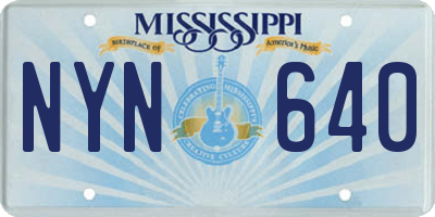 MS license plate NYN640