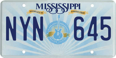 MS license plate NYN645