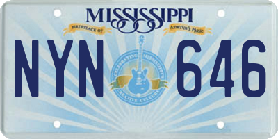 MS license plate NYN646